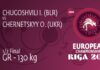 1/2 GR — 130 kg: O. CHERNETSKYY (UKR) df. I. CHUGOSHVILI (BLR) by FALL, 6-0